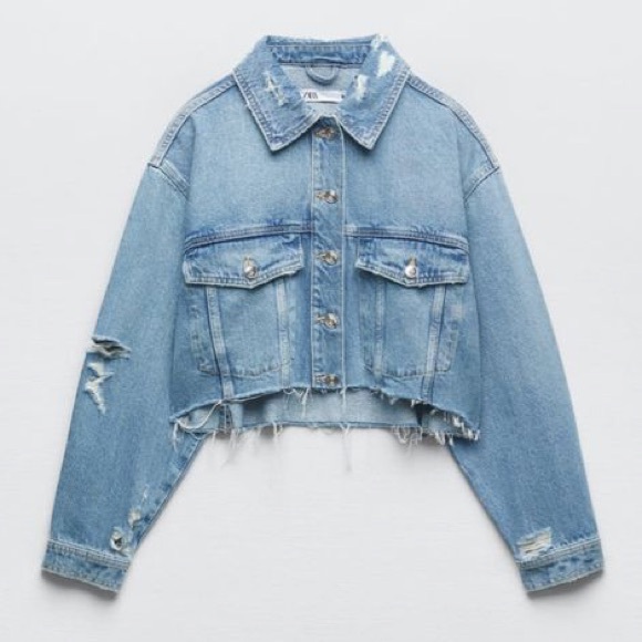 ZARA Bloggers Fav Cropped Denim Jacket - Picture 2 of 10